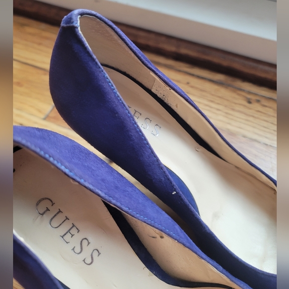 Guess Blue Suede 3 1/2 Pointy Toe Stiletto Size 7 1/2 - Picture 4 of 15